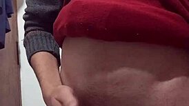 Hey, just jerking off solo with clothes on, feeling that skinny amateur vibe 😏