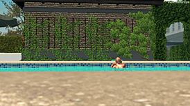 Neighbor Enjoys Bimbo Stepmom's Big Tits and Masturbation by the Pool in Fantasy Roleplay