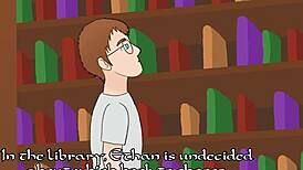 Why does bookworm Tomni have big tits in library?