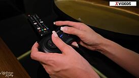 distracted step sis bends over for video games. mysteriouskathy gets fucked hard in miniskirt on red.