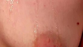 hot babe gets drenched in cum during intense blowbang action