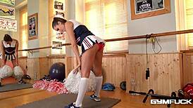 Cheerleader Sensual Jane Teases and Fucks Herself Hard at Gym
