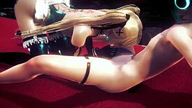 yaoi femboy mizu gives blowjob then sits on chair for bareback creampie with monster cock