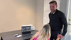 Slutty secretary Stephanie Love gets pounded by boss Steve Rickz. She twerks her big ass on his monster cock.