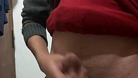 Hey, just jerking off solo with clothes on, feeling that skinny amateur vibe 😏