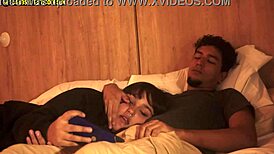 My stepsister swallows my cock after the movie almost caught us