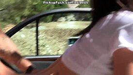 pick-up girl in cafe gets hard fuck in all holes