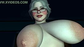 Plump Cougar Rides Dildo Close-Up On Bed