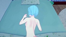 rei ayanami and asuka langley soryu have intense sex in neon genesis evangelion pov hentai, creampie included