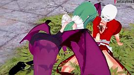 morrigan enjoys intense activity in full halloween special on sheer fantasyking3