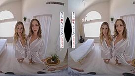 first time at massage parlor with hot blondes aiden and tiffany!