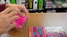 asian ladyboy shows new thong in store 😏