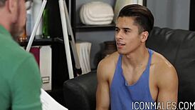 Hung daddy Max Sargent bends over and fucks sexy hunk Armond Rizzo