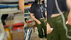 new employee bent over doggystyle