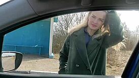 I Sucked Cock in Car During Trip and Swallowed Every Drop of Sperm