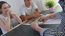 Penniless man watches feisty buddy screw girlfriend for cash