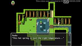 yuka engages in a wild threesome with hotspring goblins in the yokai pornplay hentai game episode 23.