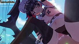 anime hentai hard dig features blowjob and pussy scenes in 3d cartoon style