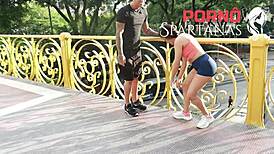 Thay Screams in Rough Brazilian Sex with Tan Lines and Bent Over Action