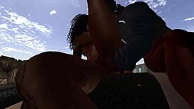 Second Life Black Man Bangs Black Woman at Drive-In