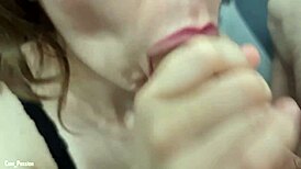 hot closeup blowjob packed with raw passion and huge cum in mouth pov!