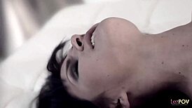 Artistic Brunette Lesbians Fucking in Black and White Video