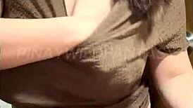 Hot Filipina Milf Teases Step Bro with Big Natural Boobs