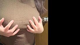 Hot Filipina Milf Teases Step Bro with Big Natural Boobs