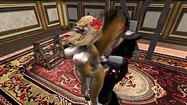 Unusual Furry Yiff with Big Ass in 3D