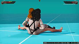 Hey Ginny, ready to wrestle Draka in naked 3D fighter action? Face sitting and rough muff diving dominate this tattooed catfight