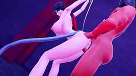 Jane strips naked in 3D anime hentai