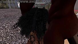 Second Life Black Man Bangs Black Woman at Drive-In