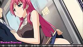 Slutty Crossdresser Gives Handjob On Public Train