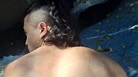 Rasurando Mi Pene Peludo y Follando Rasurado en Outdoor Publico