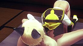 Yaoi Femboy Vocaloid Len in Blowjob and Doggystyle Action