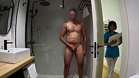 Hell Yeah! Jerking Off in Bathroom Until Cleaning Girl Helps Me Cum!