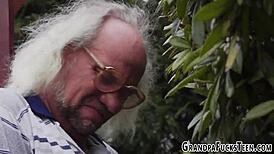 hey, check this brunette teen gettin’ facialized by an old dude... wild stuff!