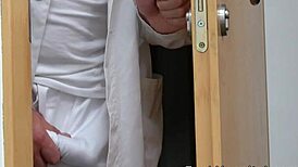 doctor spying on blonde nurse in shower, then fucking her 😏