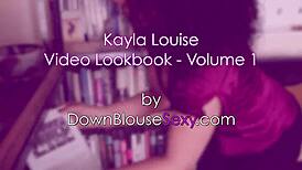 Kayla Louise stars in a downblouse sexy video lookbook. Exotic babe gets horny.