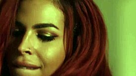 damn! kinky redhead tranny rubi maxim rides big black cock bare and hard