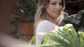 blonde haired babe sucks huge cock for facial