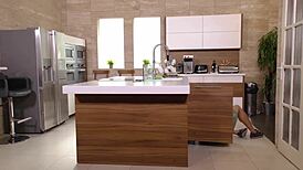 The muscular bodybuilder licks the therapist's tits in part two