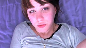 This teen brunette slut begs to be impregnated in dirty talk roleplay