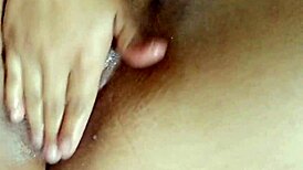 She masturbates then takes dick in her tasty pussy in missionary