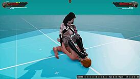 Hey Ginny, ready to wrestle Draka in naked 3D fighter action? Face sitting and rough muff diving dominate this tattooed catfight