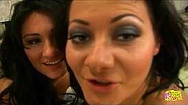 Brunette Lesbian Bombshells Squirt Pussy Licking