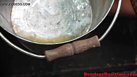 Busty Submissive Feet Disciplined During Garage Interview