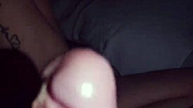 Wife Jerks Friend's Cock To Cumshot On Mommy's Bed Outdoors