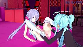 Chris Yukine and Cagliostro and Tsubasa Kazanari and Kanade Am Intense Lesbian Play and Futanari Sex - Symphogear Hentai