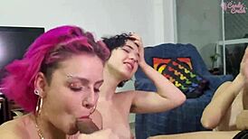 Festinha entre amigos ACABOU EM SURUBA e sobrou pra CUNHADA LEVAR LEITE